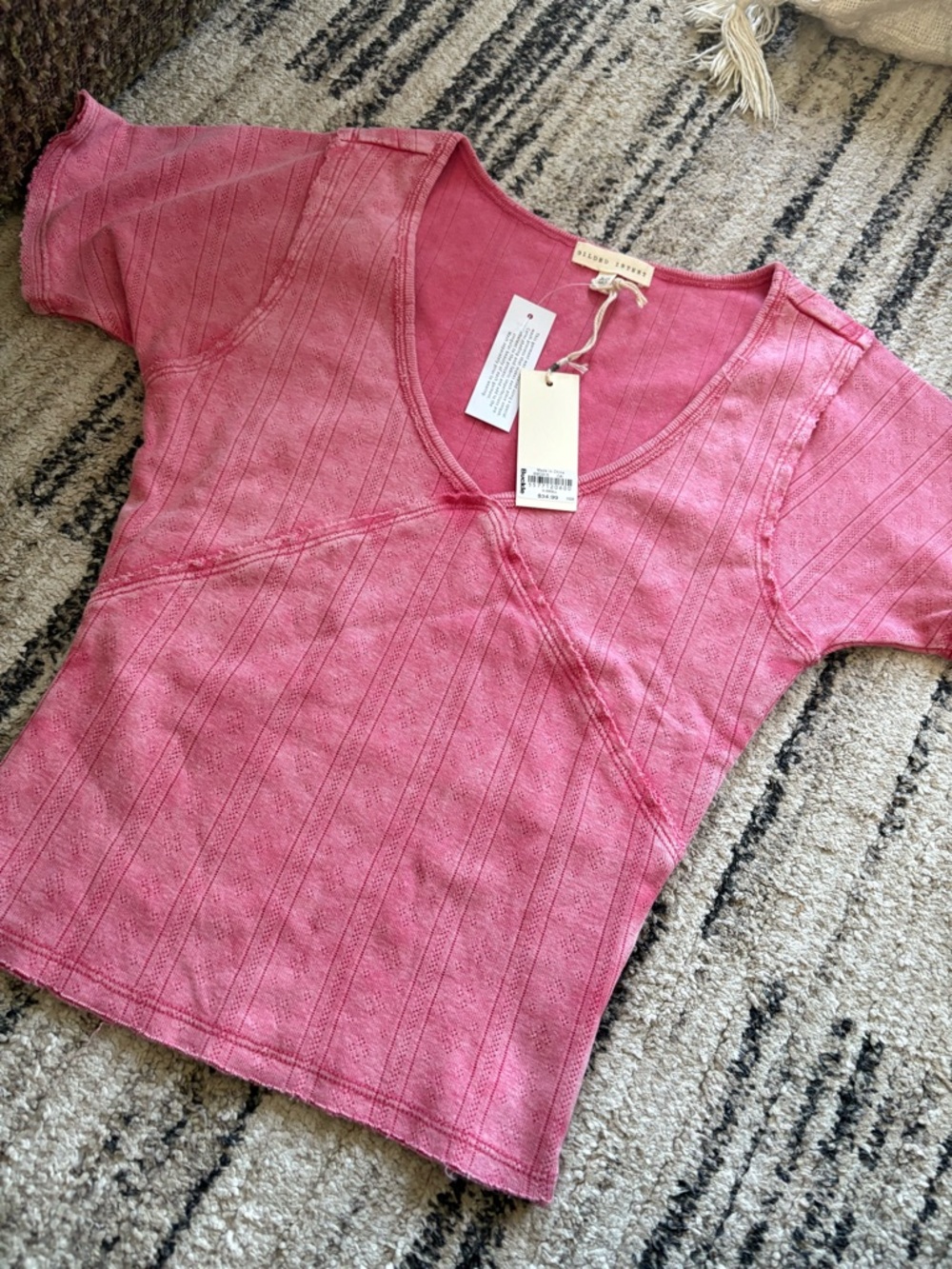 Buckle Washed Pointelle Top - Picture 4 of 6